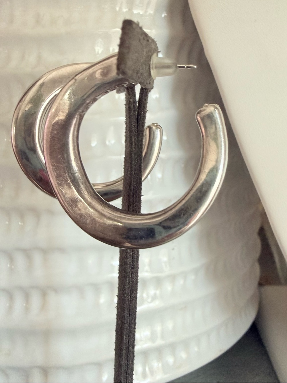 Simon Sebbag 925 Sterling Silver Hoop  Earrings
